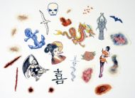 Tattoo transfers, sample kit